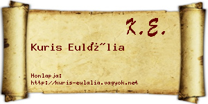 Kuris Eulália névjegykártya